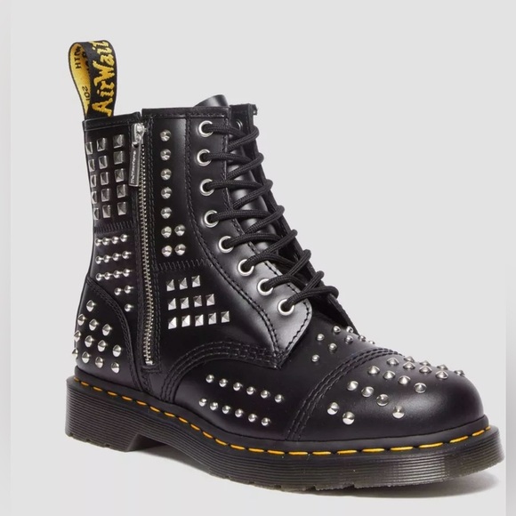 DR MARTENS 1460 STUDDED ZIP ATLAS LEATHER LACE UP - Picture 7 of 16